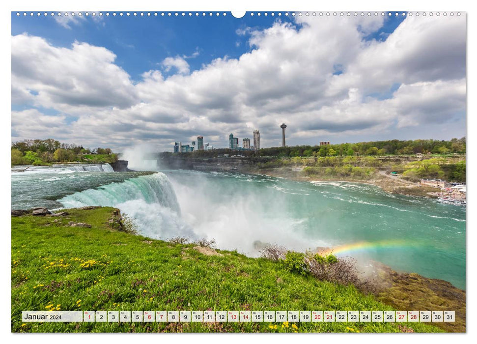 NIAGARA FALLS Impressions idylliques de jour comme de nuit (calendrier mural CALVENDO 2024) 