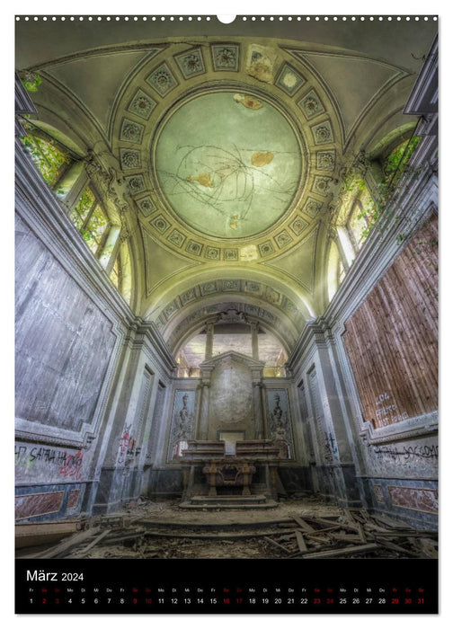 Lieux perdus – Églises abandonnées (Calendrier mural CALVENDO 2024) 