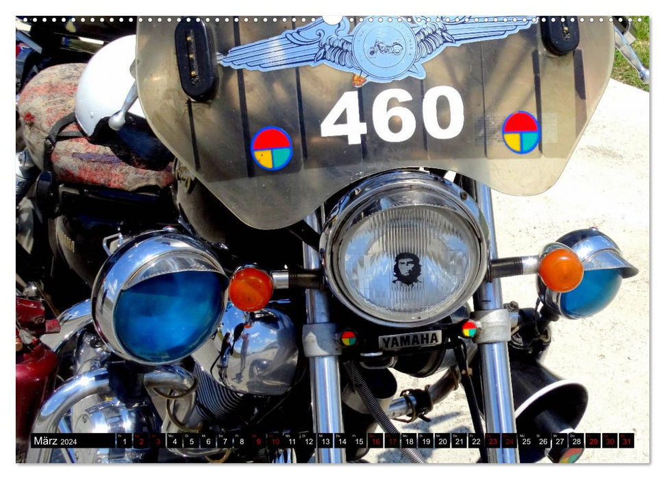 YAMAHA - Légendes de la moto (Calvendo Premium Calendrier mural 2024) 