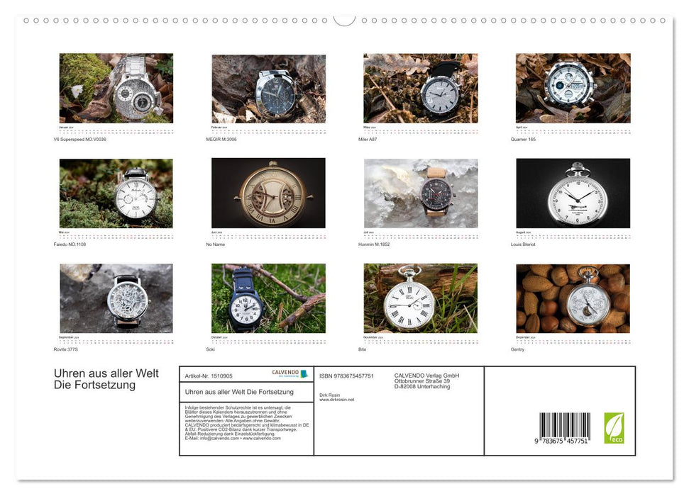 Horloges du monde entier - La suite (Calendrier mural CALVENDO Premium 2024) 