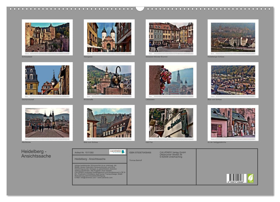 Heidelberg - Ansichtssache (CALVENDO Wandkalender 2024)