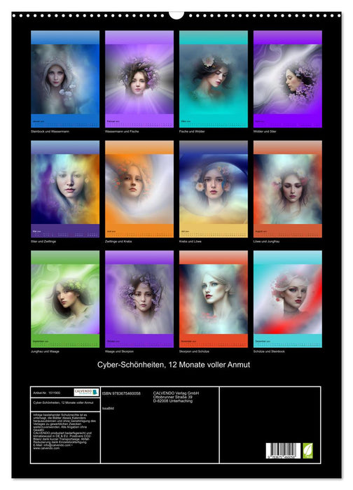 Cyber-Schönheiten, 12 Monate voller Anmut (CALVENDO Wandkalender 2024)
