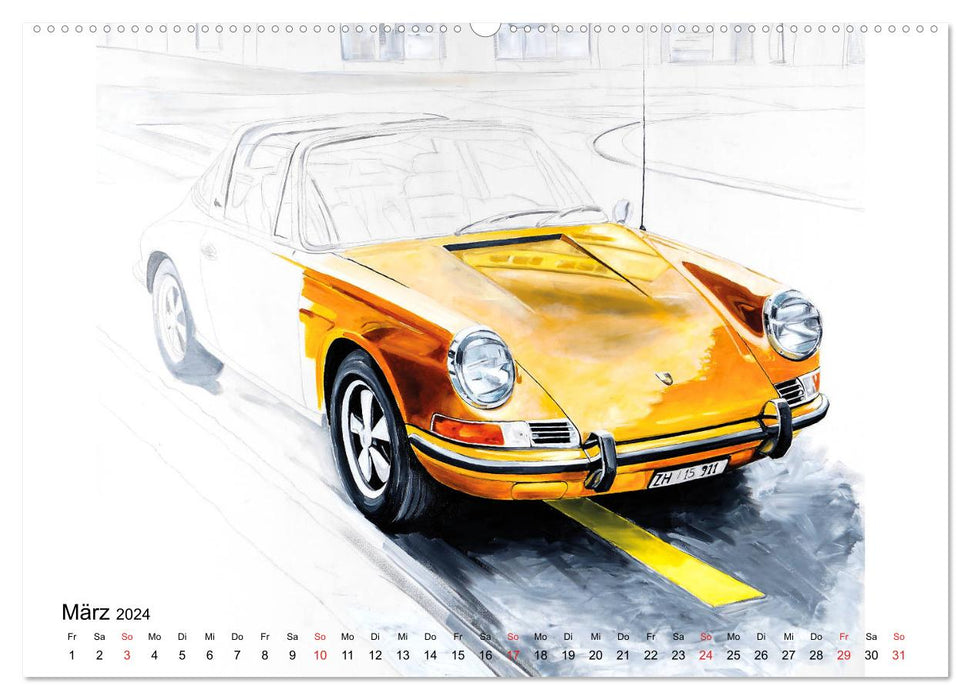50 years of Porsche 911 (CALVENDO wall calendar 2024) 