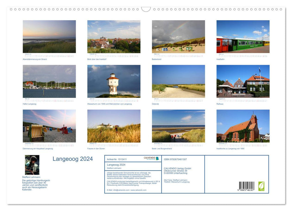 Langeoog 2024. Impressions between the harbor and Ostend (CALVENDO wall calendar 2024) 