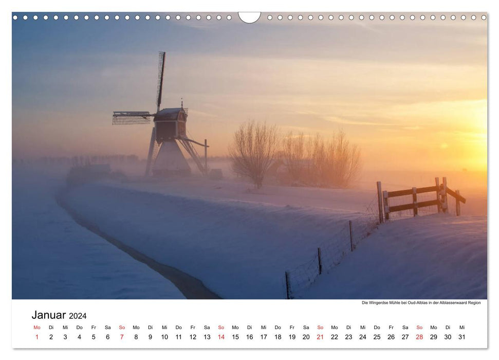 THE MOST BEAUTIFUL WINDMILLS IN HOLLAND 2024 (CALVENDO wall calendar 2024) 