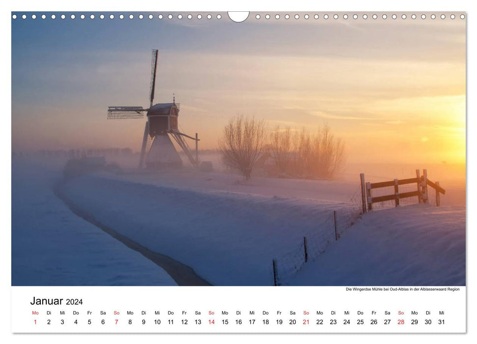 DIE SCHÖNSTEN WINDMÜHLEN IN HOLLAND 2024 (CALVENDO Wandkalender 2024)