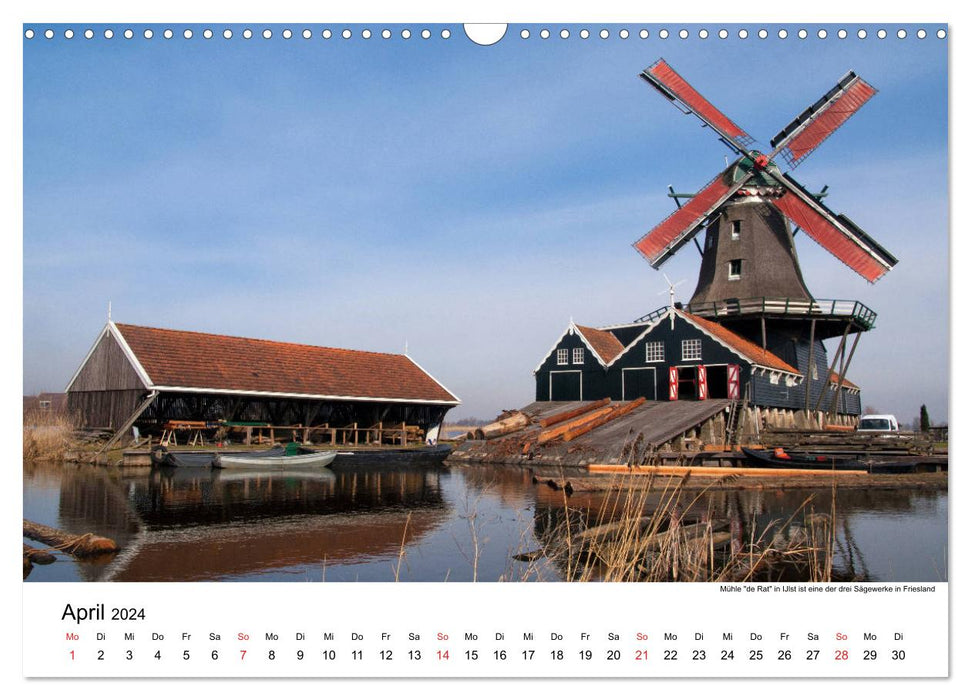 DIE SCHÖNSTEN WINDMÜHLEN IN HOLLAND 2024 (CALVENDO Wandkalender 2024)