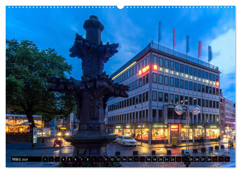 Cologne nights. Around the cathedral. (CALVENDO wall calendar 2024) 