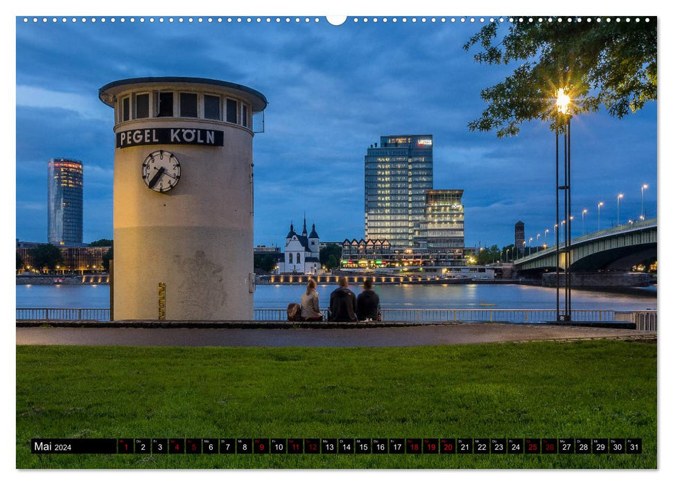 Cologne nights. Around the cathedral. (CALVENDO wall calendar 2024) 