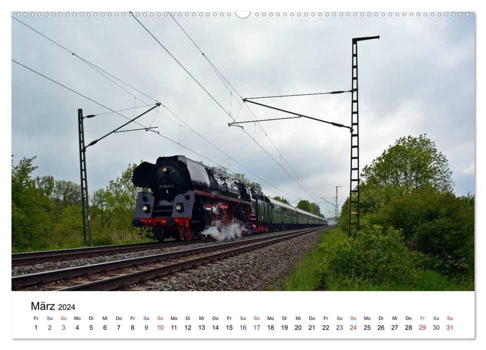 Feuer Wasser Kohle - Dampflokomotiven der Deutschen Reichsbahn (CALVENDO Premium Wandkalender 2024)