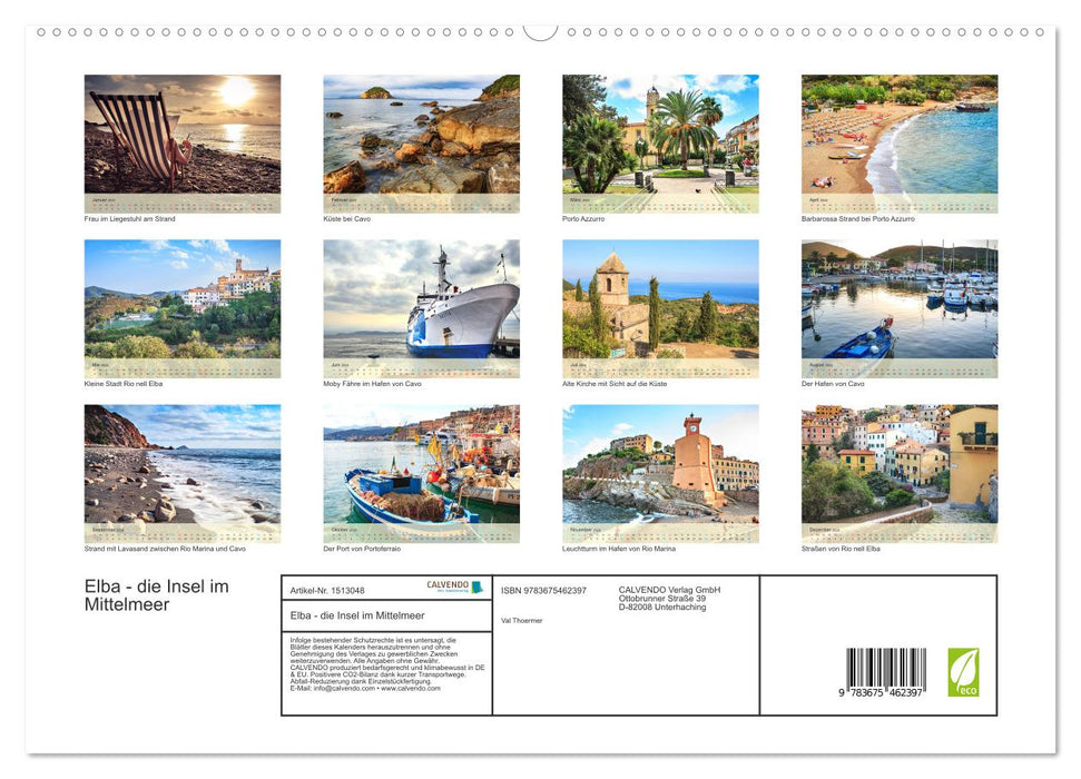 Elba - the island in the Mediterranean (CALVENDO Premium Wall Calendar 2024) 