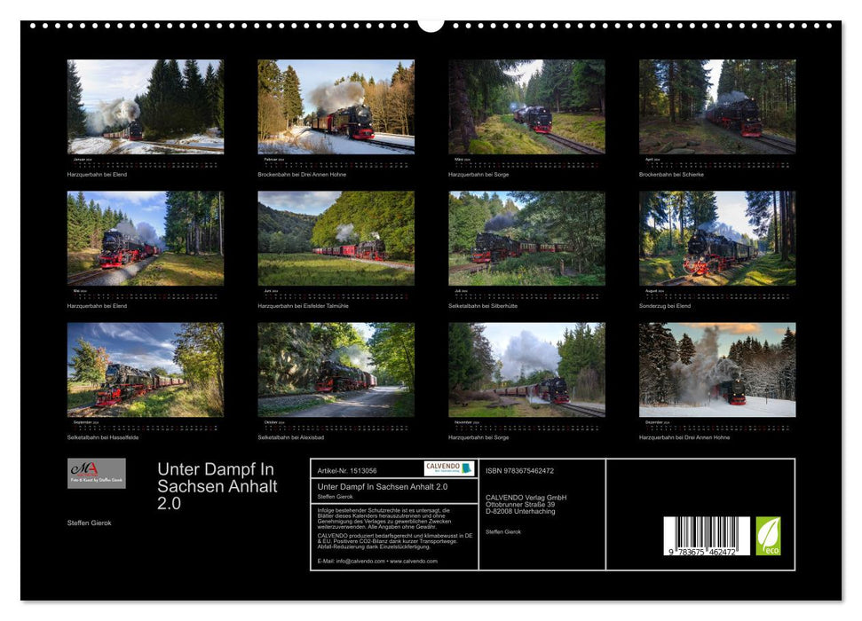 Under steam in Saxony Anhalt 2.0 (CALVENDO Premium Wall Calendar 2024) 