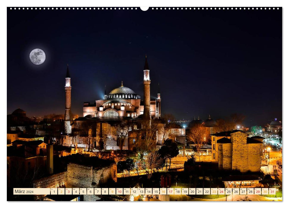 Metropolises of the world - skylines at night (CALVENDO Premium wall calendar 2024) 