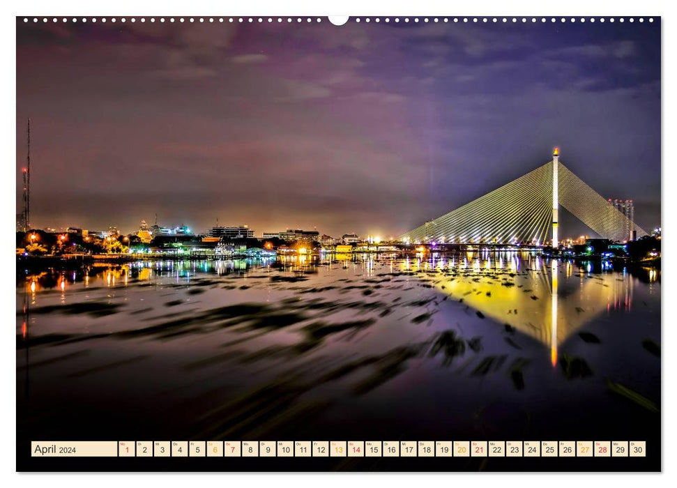 Metropolen der Welt - Skylines in der Nacht (CALVENDO Premium Wandkalender 2024)