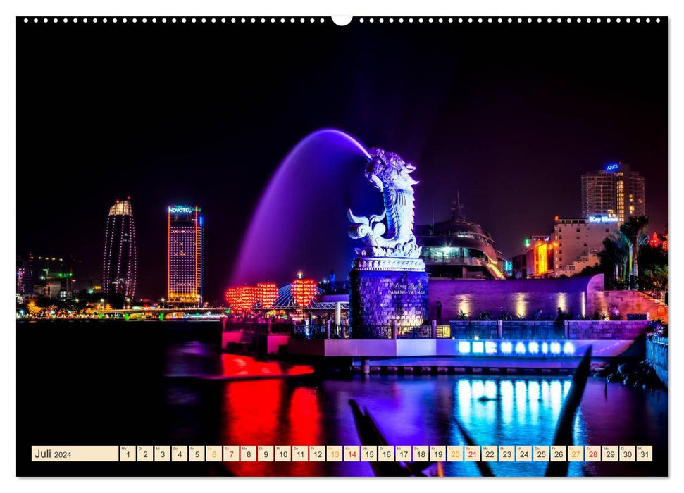 Metropolises of the world - skylines at night (CALVENDO Premium wall calendar 2024) 