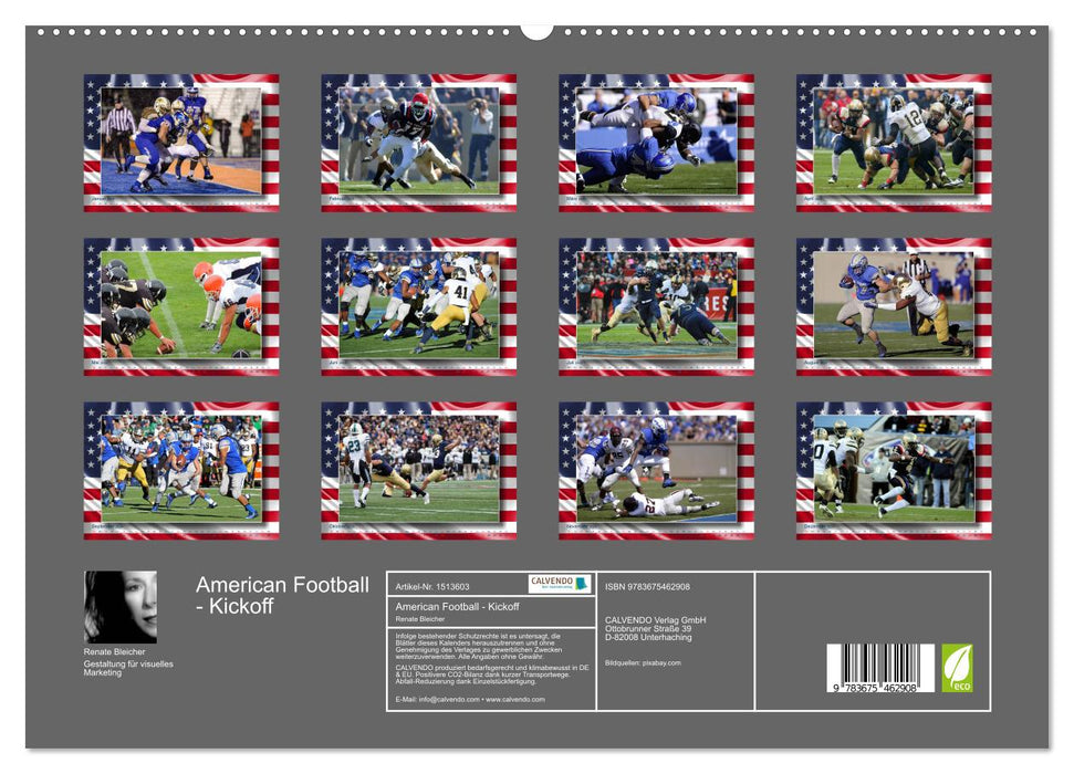 American Football - Kickoff (CALVENDO Premium Wandkalender 2024)