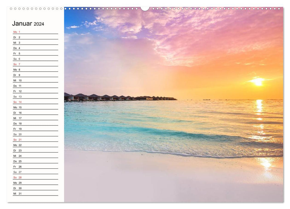 Paradiese. Karibik und Südsee über und unter Wasser (CALVENDO Premium Wandkalender 2024)