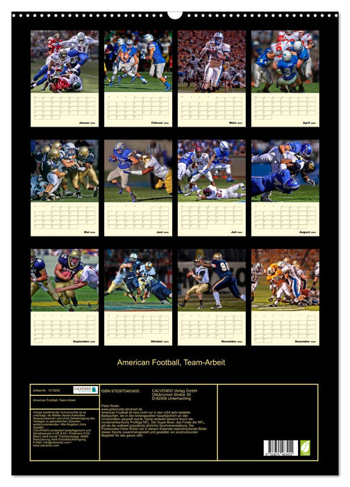 American Football, Team-Arbeit (CALVENDO Wandkalender 2024)