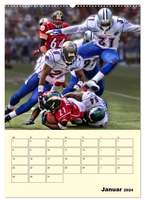 American Football, Team-Arbeit (CALVENDO Wandkalender 2024)