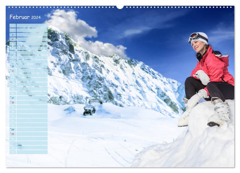 Ski und Snowboard - Leidenschaft im Schnee (CALVENDO Wandkalender 2024)