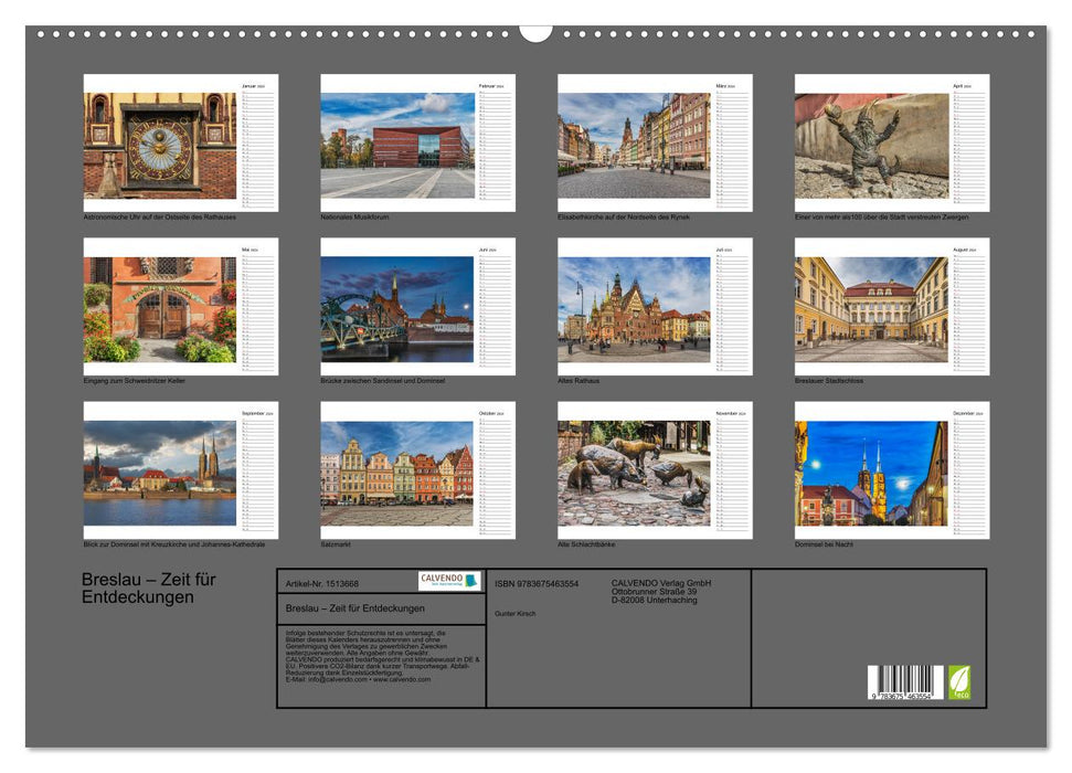 Breslau – Zeit für Entdeckungen (CALVENDO Wandkalender 2024)