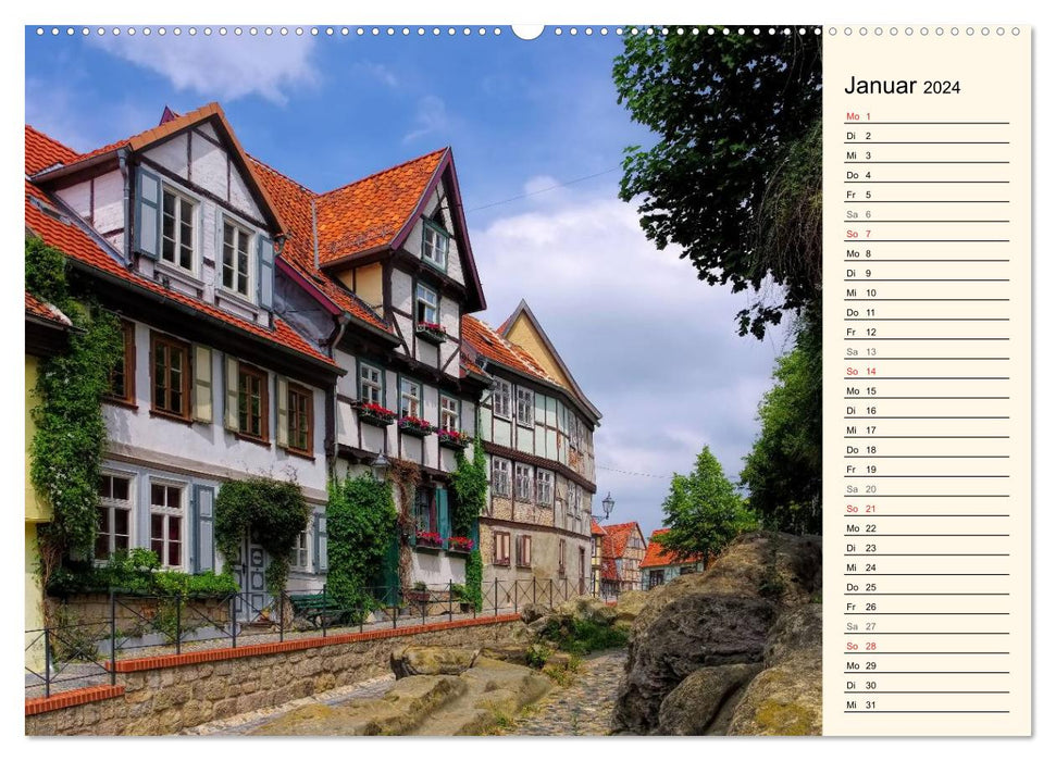 Quedlinburg - Welterbestadt im Harz (CALVENDO Premium Wandkalender 2024)
