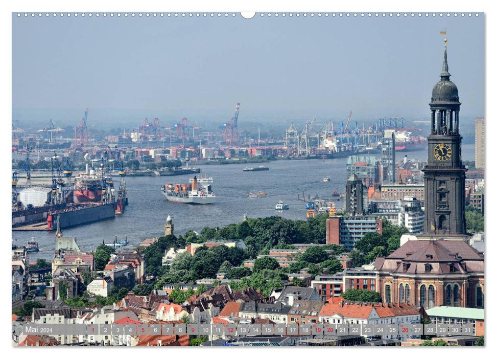 Hamburg Stadt an der Alster und Elbe (CALVENDO Premium Wandkalender 2024)