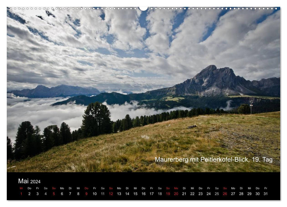 TransAlp - zu Fuß über die Alpen von München nach Venedig (CALVENDO Premium Wandkalender 2024)