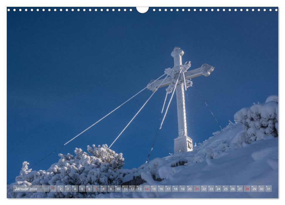 Gipfelkreuze auf bayerischen Bergen (CALVENDO Wandkalender 2024)