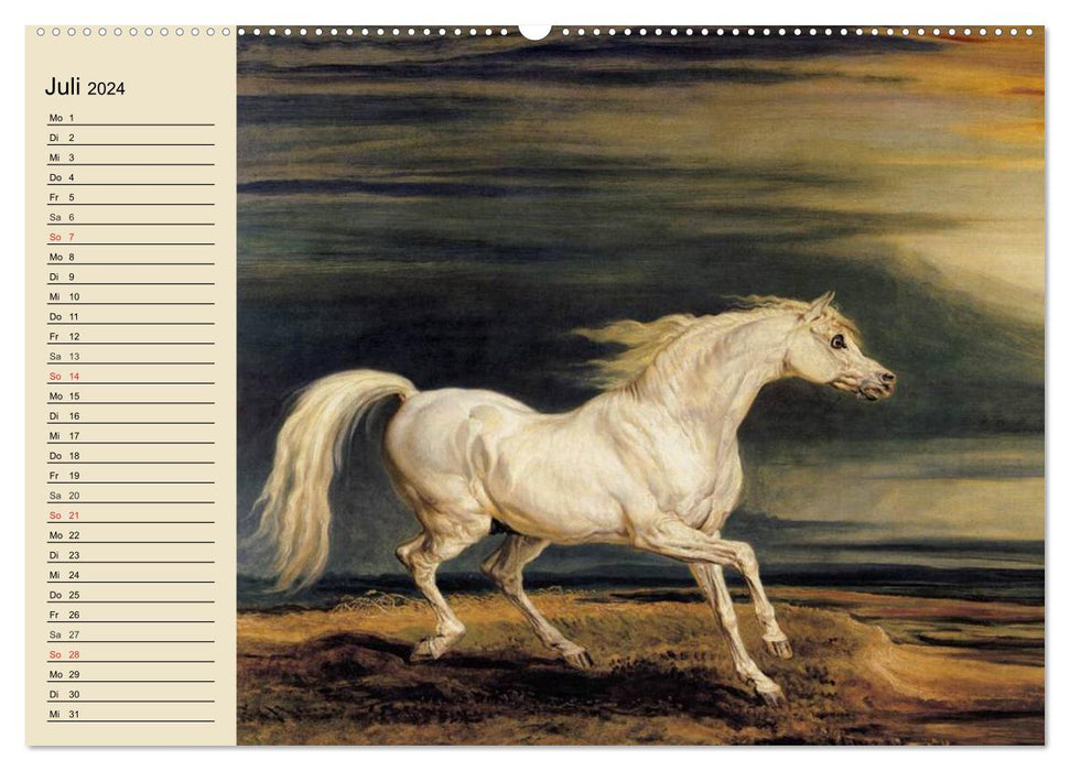 Pferde-Ölgemälde. Die Kunst der alten Meister (CALVENDO Premium Wandkalender 2024)