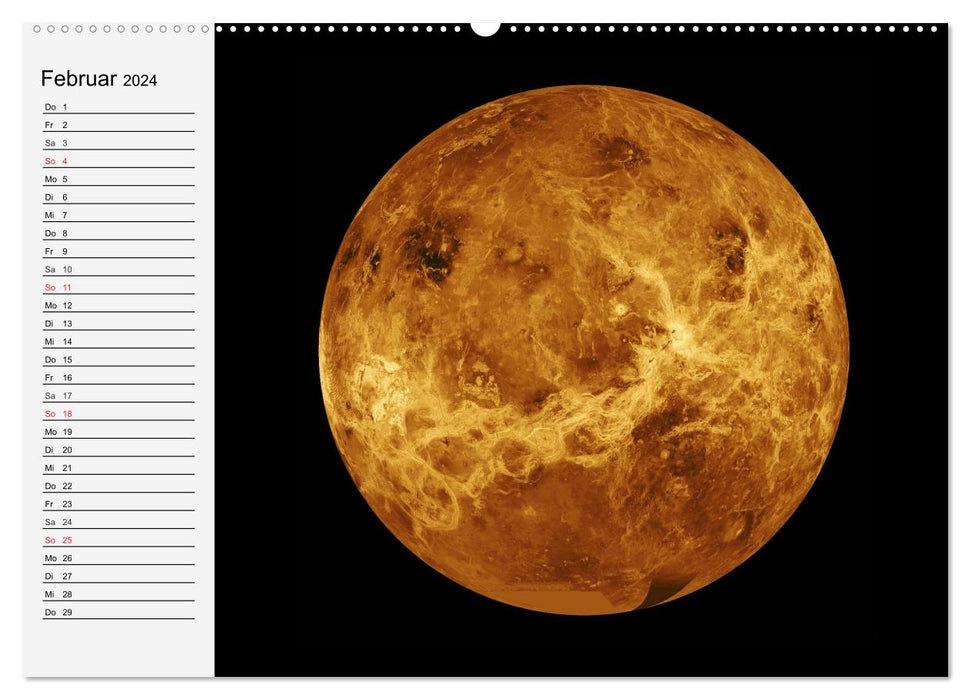Soleil, lunes et planètes (Calendrier mural CALVENDO Premium 2024) 