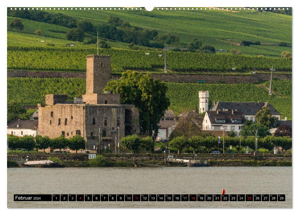 Châteaux et forteresses du Rhin moyen (Calendrier mural CALVENDO Premium 2024) 