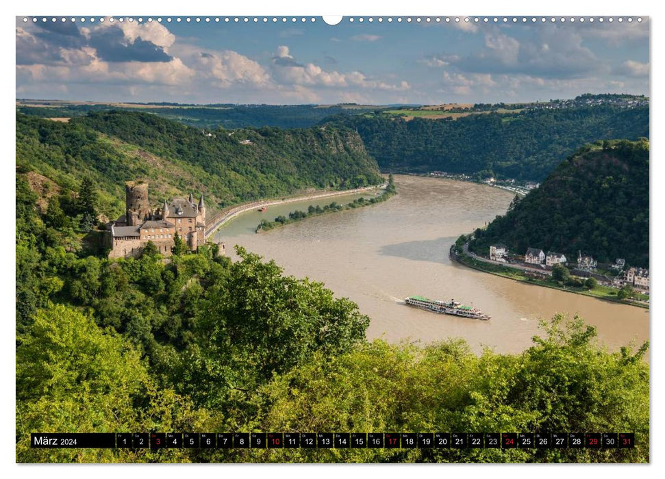Châteaux et forteresses du Rhin moyen (Calendrier mural CALVENDO Premium 2024) 