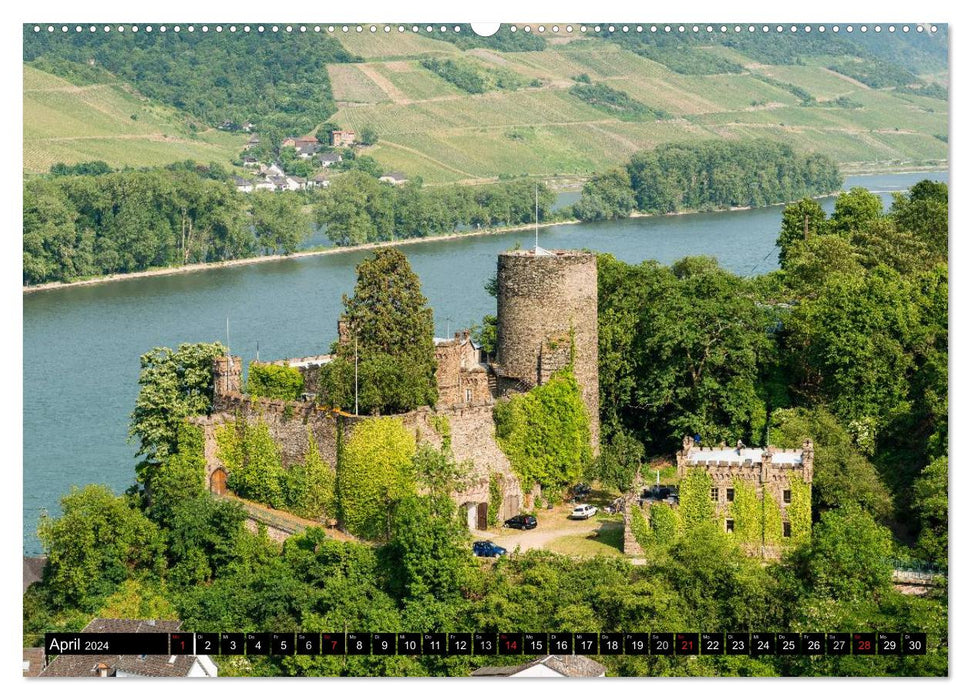 Châteaux et forteresses du Rhin moyen (Calendrier mural CALVENDO Premium 2024) 