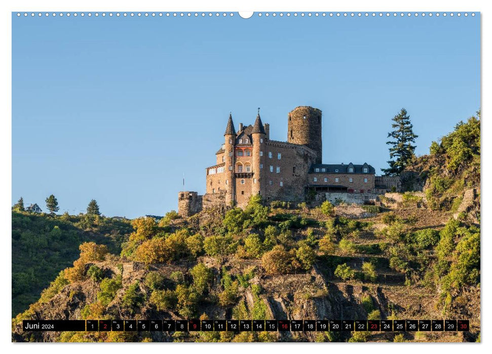 Burgen und Festungen am Mittelrhein (CALVENDO Premium Wandkalender 2024)