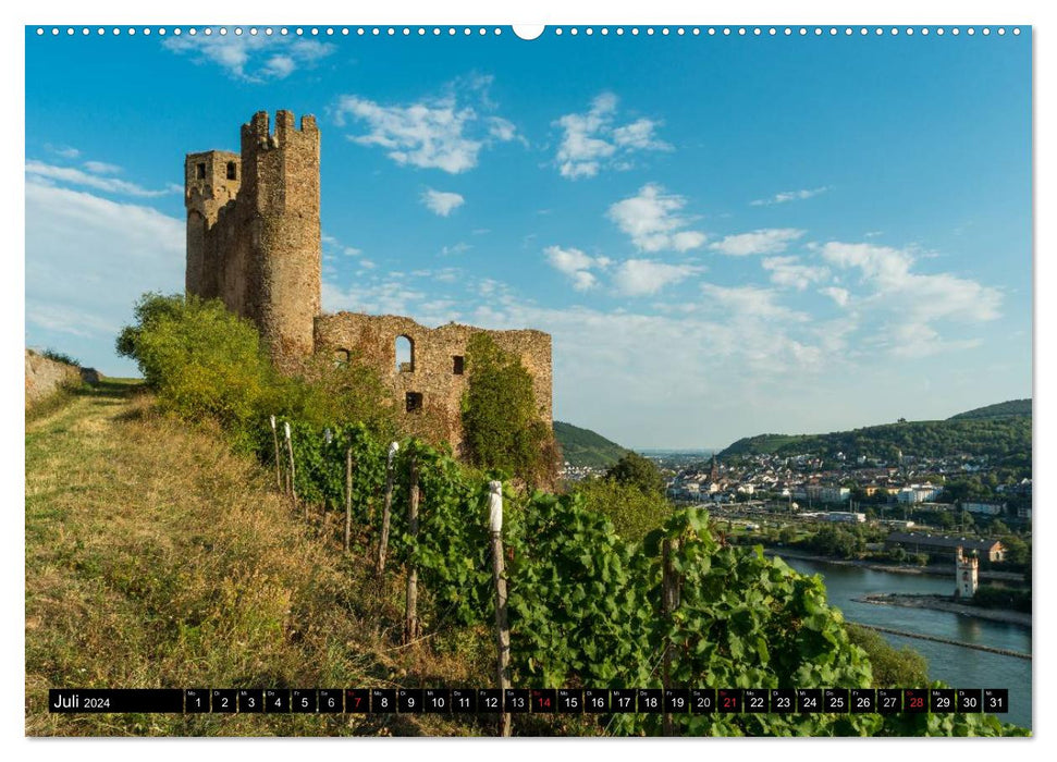 Châteaux et forteresses du Rhin moyen (Calendrier mural CALVENDO Premium 2024) 