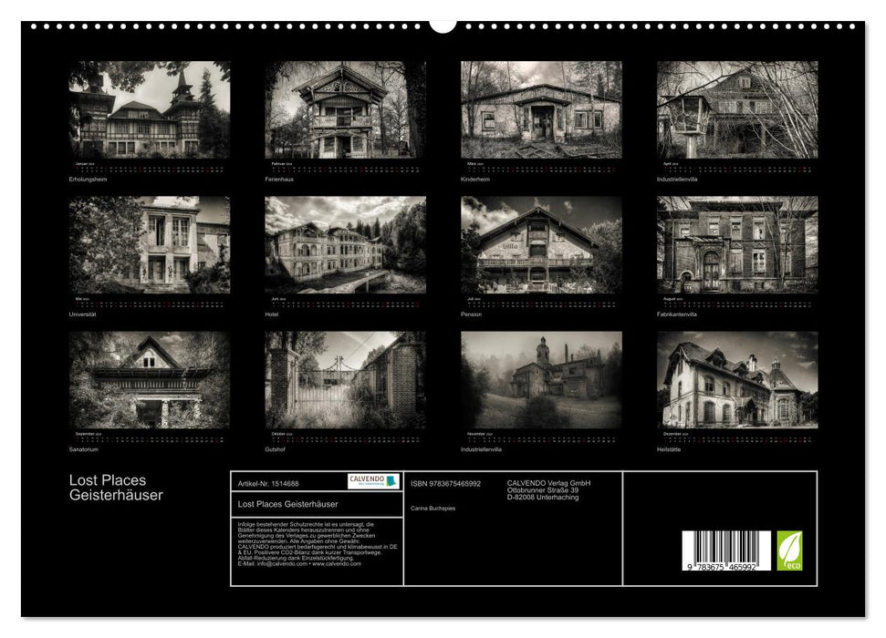 Lost Places Geisterhäuser (CALVENDO Premium Wandkalender 2024)