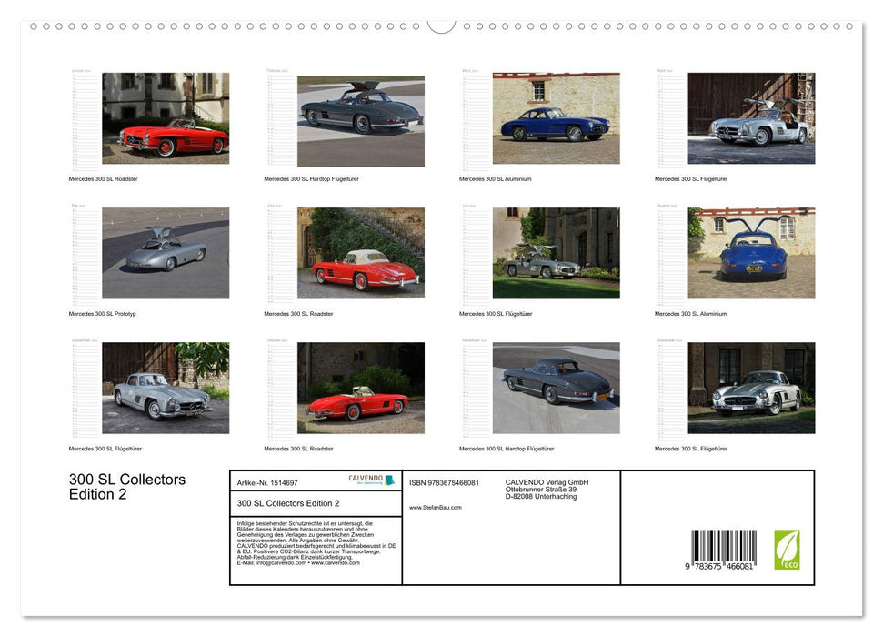 300 SL Collectors Edition 2 (Calendrier mural CALVENDO Premium 2024) 