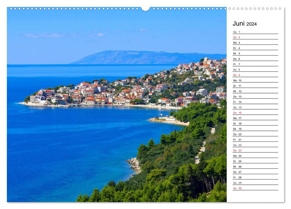 Riviera de Makarska - Stations de vacances pittoresques en Dalmatie (Calendrier mural CALVENDO Premium 2024) 