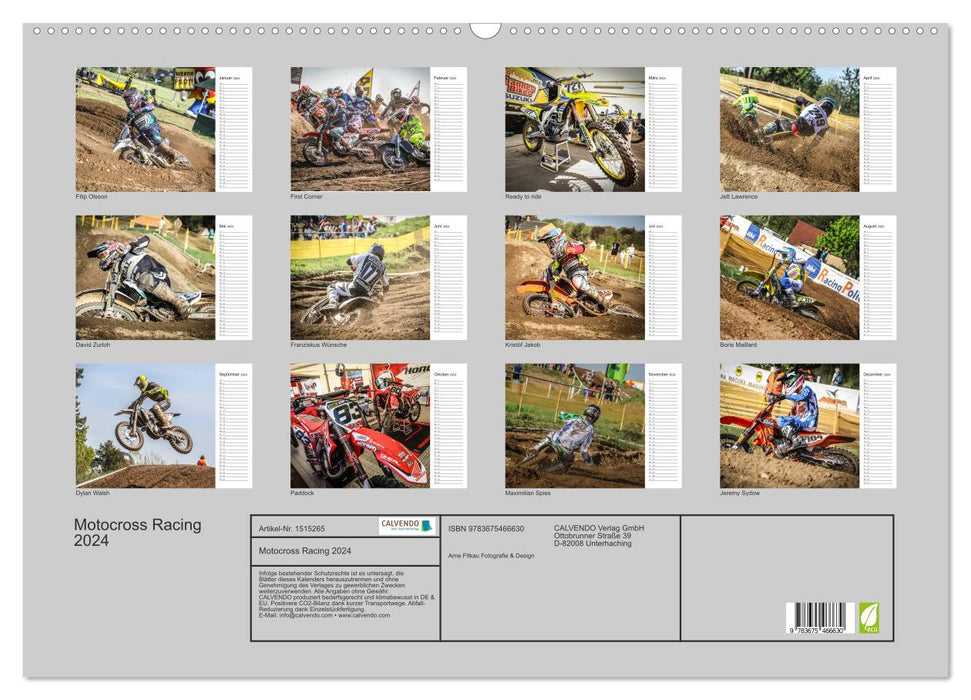 Motocross Racing 2024 (calendrier mural CALVENDO 2024) 