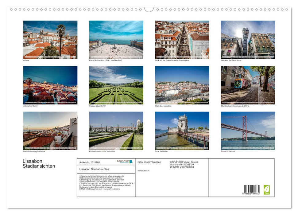 Lisbon city views (CALVENDO wall calendar 2024) 