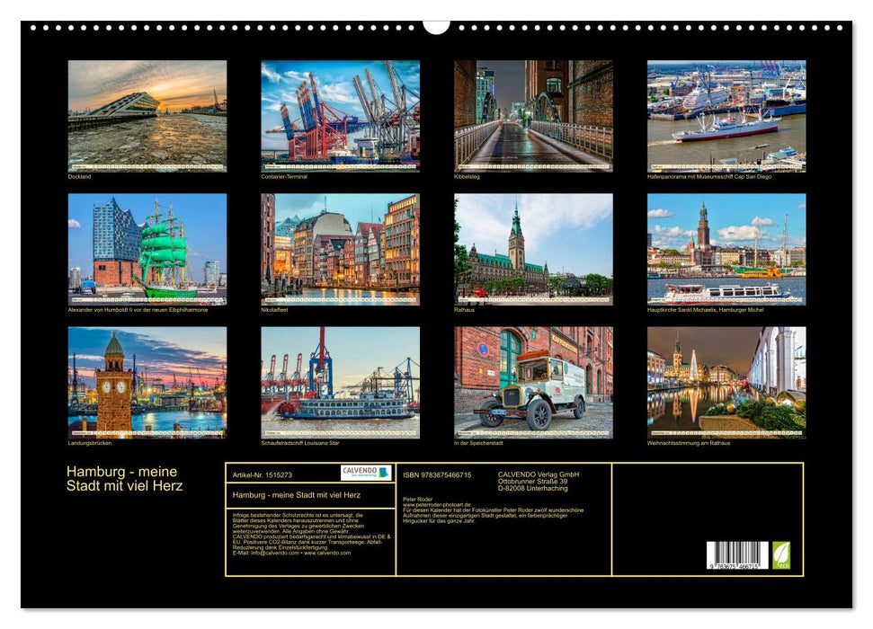 Hamburg - my city with a lot of heart (CALVENDO wall calendar 2024) 