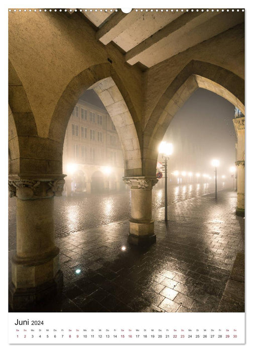 Münster - Impressionen bei Nacht (CALVENDO Wandkalender 2024)