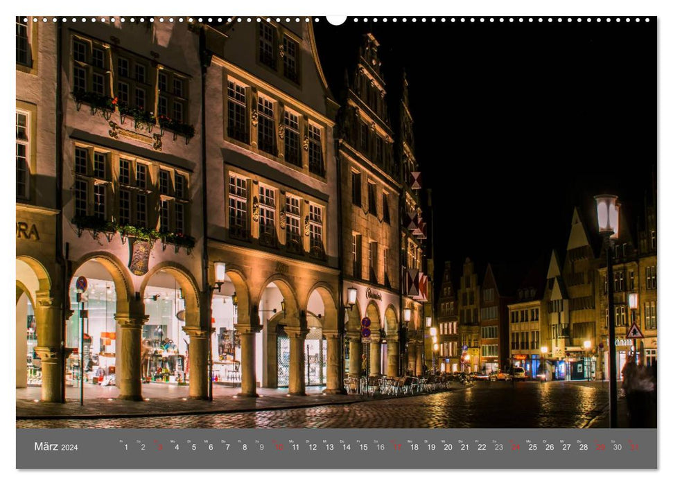 Leuchtendes Münster 2024 - die Metropole Westfalens (CALVENDO Premium Wandkalender 2024)