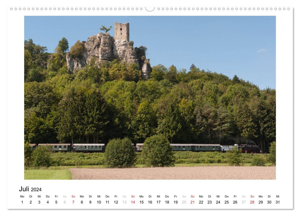 Mit der Eisenbahn in die Fränkische Schweiz (CALVENDO Premium Wandkalender 2024)