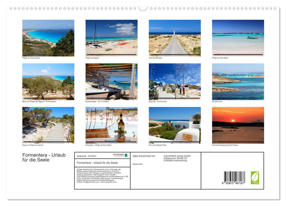 Formentera - Vacances pour l'âme (Calvendo Premium Wall Calendar 2024) 