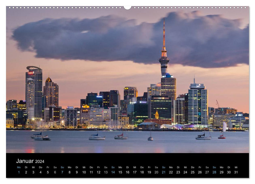 Metropolises at the blue hour 2024 (CALVENDO Premium Wall Calendar 2024) 