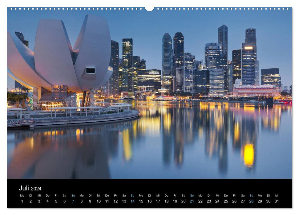 Metropolises at the blue hour 2024 (CALVENDO Premium Wall Calendar 2024) 