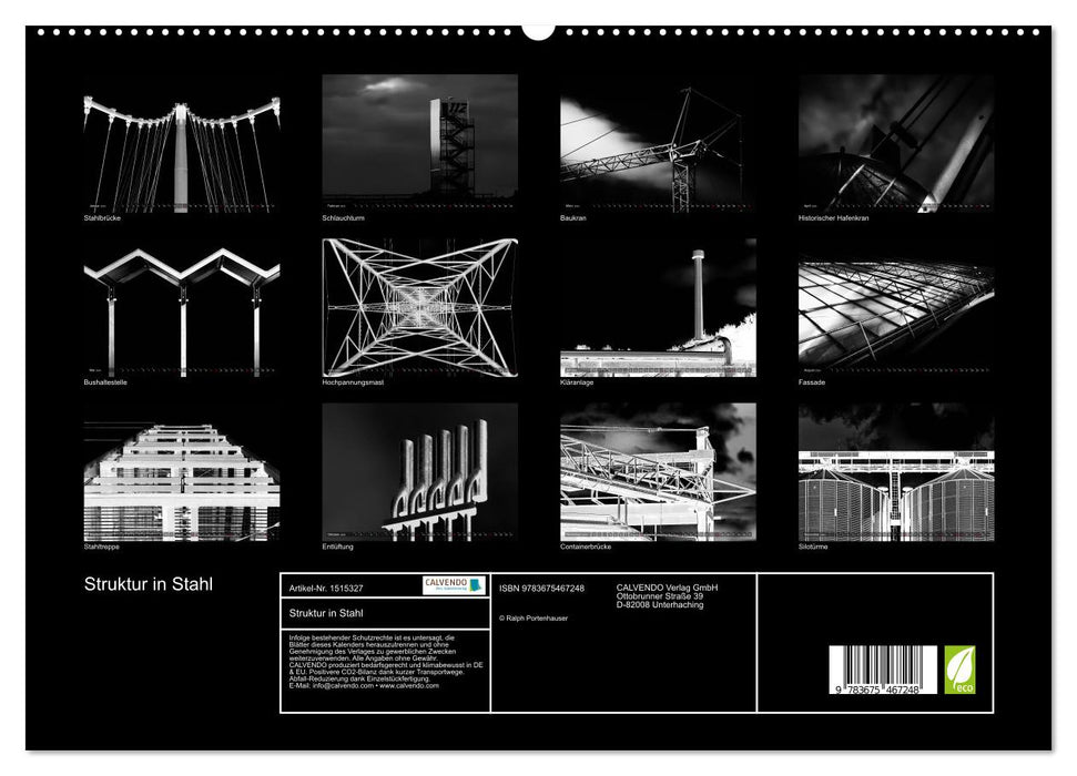 Struktur in Stahl (CALVENDO Premium Wandkalender 2024)