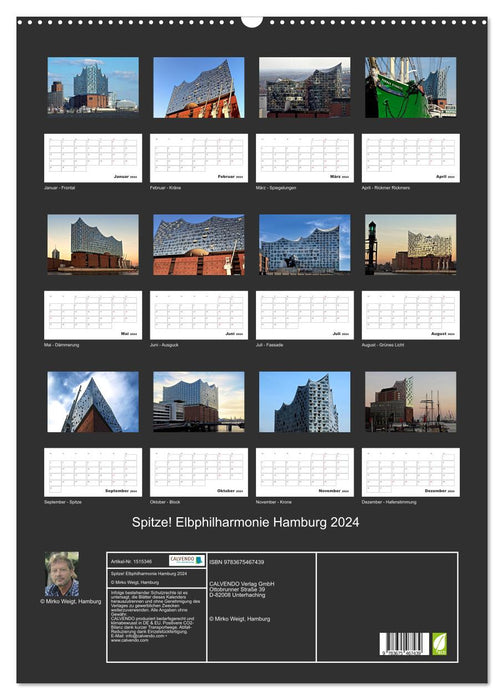 Great! Elbphilharmonie Hamburg 2024 (CALVENDO wall calendar 2024) 